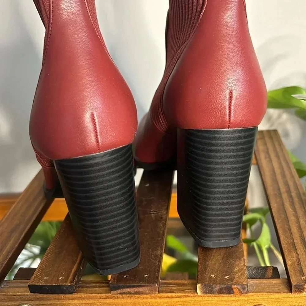 Open Edit Pointy Toe Sock Bootie - image 7